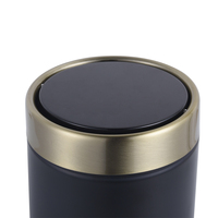 Poubelle à bascule pour hôtel et maison avec rebord, en acier inoxydable, ronde, WBR049