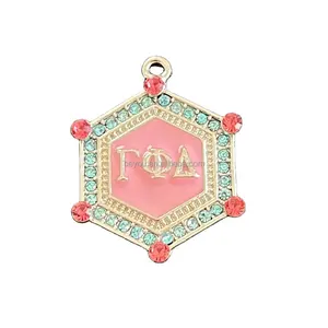 Грек женский GPD шестигранный квадратный розовый синий кристалл кулон ювелирные изделия аксессуары примерка ожерелье браслет дропшиппинг