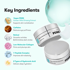 Mascarilla <span class=keywords><strong>para</strong></span> Ojos Vegana con Ginseng Silvestre <span class=keywords><strong>y</strong></span> Péptidos PDRN OEM/ODM, Antiarrugas, Hinchazón, <span class=keywords><strong>Ojeras</strong></span>, Parches de Hidrogel con Relieve/Rejilla - Product Image 3