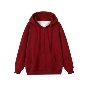 Sweat à capuche épais en molleton 100% coton de qualité streetwear 450g, fermeture éclair, coupe oversize, imprimé décontracté, logo personnalisé, vente en gros OEM - Product Image 3