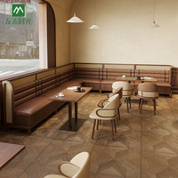 Südostasiatischer Stil Themenrestaurant Tisch- und Stuhlset Holz Halbkreisförmige Sitzecken für Gewerbliche Restaurants und Cafés