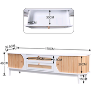 Meuble TV Combohome en bois, console de rangement, centre de divertissement multimédia pour salon