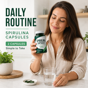 Suplemento de Espirulina de Alta Calidad con Certificación ISO22000/HACCP/GMP/HALAL, Extracto de Espirulina Verde Orgánica en Cápsulas Azules, Mejora la Salud - Product Image 5