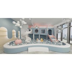 Kit d'équipement de jeu souple pour bébé et tout-petit, nouveau modèle 2025, simple, avec structure d'escalade et toboggan, tunnel et dôme mural pour aire de jeu souple - Product Image 1