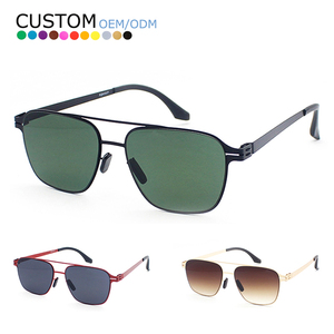 Gafas de Sol Retro Unisex de Moda, Gafas de Sol de Piloto de Metal de Acero Inoxidable para Conducir al Aire Libre - Product Image 1