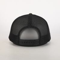 Vente en gros Écusson en cuir personnalisé Logo 6 Panneau Chapeau Coton Maille à la mode Casquette de camionneur Écusson tissé Conception de haute qualité OEM Sports Gorras
