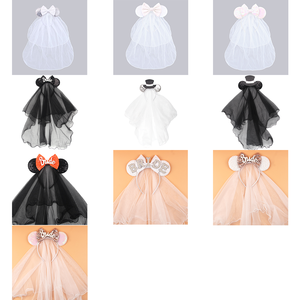 إكسسوارات شعر أنيقة ورائجة لحفلات الزفاف، عصابة رأس مزينة باللؤلؤ مع حروف 'عروس' وغطاء رأس على شكل آذان فأر للنساء - Product Image 6