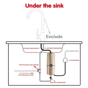 Mini calentador <span class=keywords><strong>de</strong></span> <span class=keywords><strong>agua</strong></span> eléctrico instantáneo sin tanque para lavabo y baño, alta calidad, 5,5 kW - Product Image 2