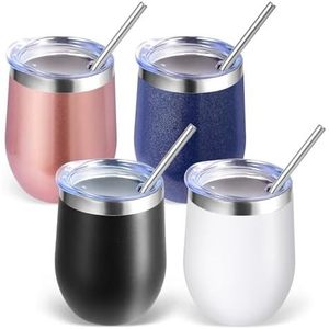 12oz Stainless Steel Classic Back School Travel Wine Tumbler Vacuum Insulated <b>Coffee</b> Cup Lid 12-24 Hours Thermal Insulation - Product Image 4