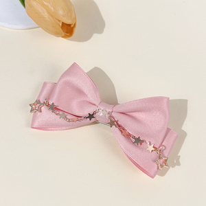 Barrettes à cheveux en forme de chaîne d'étoiles, <span class=keywords><strong>noir</strong></span>, blanc, rose et bordeaux avec des accents dorés - Collection printemps douce stylisée - Product Image 4