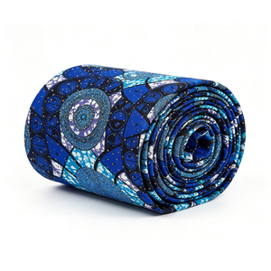 Tissu Ankara Double Face 100% Coton à Motif Circulaire Abstrait Violet et <span class=keywords><strong>Jaune</strong></span>, Tissu <span class=keywords><strong>Ciré</strong></span> Coloré pour Robes de Soirée Africaines - Product Image 4