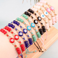 Bracelet ajustable fait main Resoul avec main de Hamsa et œil porte-bonheur, en perles et cordon rouge, amulette porte-bonheur, bijou d'amitié pour femme