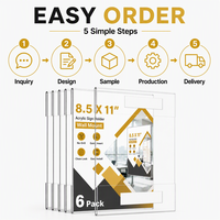 Support mural transparent en lucite sur mesure, vente en gros, OEM ODM, pochette autocollante en acrylique pour cartes, directement de l'usine