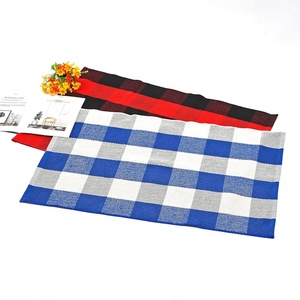 <span class=keywords><strong>Amazon</strong></span> Populaire Blanc Et Noir À Carreaux Buffalo Paillasson Coton Lavable en Machine <span class=keywords><strong>Tapis</strong></span> - Product Image 6