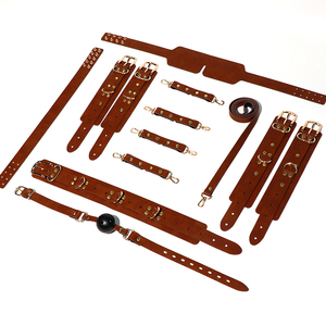 Новинка, горячая Распродажа, металлический кожаный БДСМ бондаж, интимный кнут, наручники, бондаж, 8 шт., подходит для игры на sm - Product Image 6