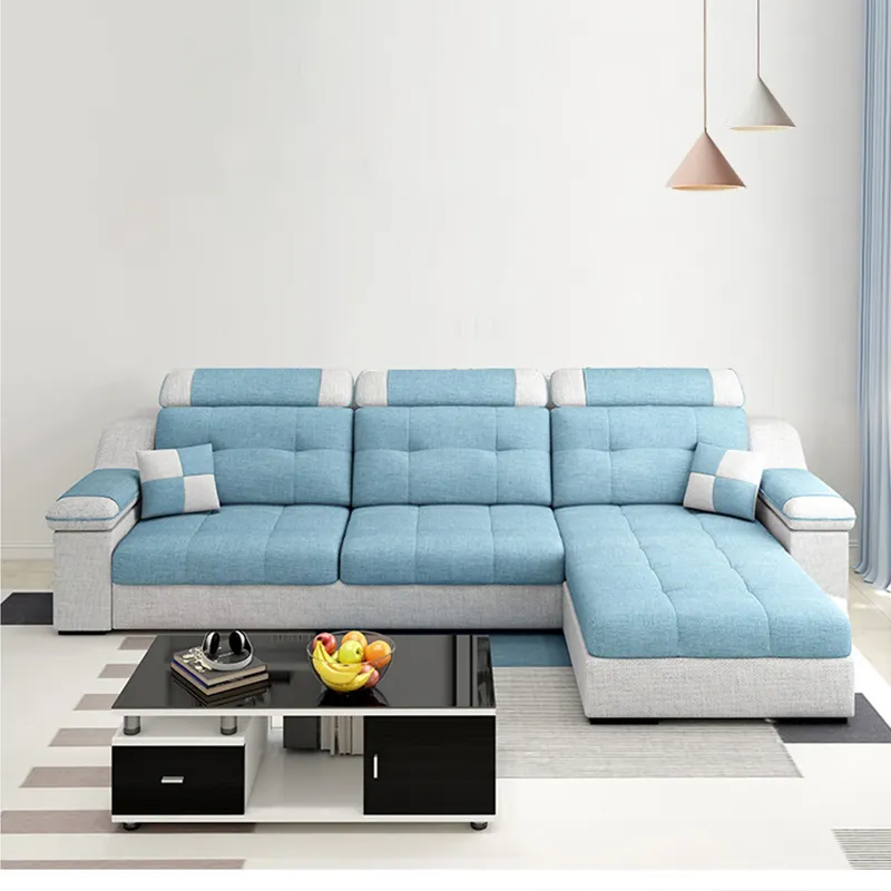 Nuovo soggiorno divano componibile divano Nordic gamba di legno solido tessuto prezzo speciale moderna per il tempo libero chaise reclinabile divano mobili