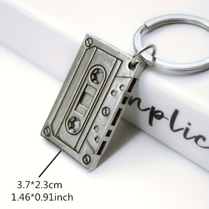 Llavero de Metal con Diseño de Cassette de Música Hip-Hop, Collar con Colgante, Accesorio para Amantes de la Música Pop, DJ y Rock - Product Image 5
