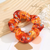 Élastique à cheveux vintage en tissu imprimé, série Halloween Crâne Citrouille, accessoire pour queue de cheval