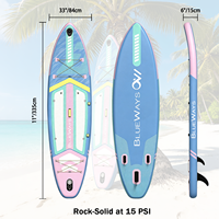 Planche à pagaie gonflable pour adultes de 11' x 33'', 335 cm, stable et polyvalente, 6 pouces d'épaisseur, planche rigide en DWF, 33 pouces de large