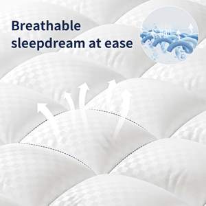 Cubrecolchón Acolchado al por Mayor, Relleno Alternativo <span class=keywords><strong>de</strong></span> Plumón Suave, Cubrecolchón Blanco, Uso Doméstico y Hotelero, Lavable <span class=keywords><strong>a</strong></span> Máquina - Product Image 4