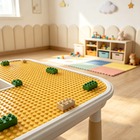 Table de jeu multifonctionnelle pour enfants Chiquitos avec rangement intégré et rainures pour blocs de construction – Idéale pour l'éducation préscolaire et les activités ludiques