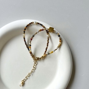 Handmade Colorful Natural Stone <b>Beaded</b> <b>Bracelets</b> with Gold Beads Custom Personalized <b>Bracelet</b> Classic Style Jewelry Gift for Her - Product Image 5