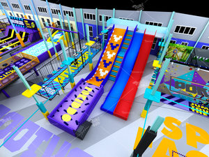 Aire de jeux intérieure commerciale Pokiddo, grands toboggans, <span class=keywords><strong>parc</strong></span> d'attractions pour enfants, <span class=keywords><strong>parc</strong></span> personnalisé pour tous les âges, fosse à balles, FEC, centre commercial - Product Image 1