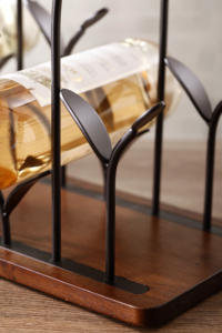 Estante para vino de alambre para Bar, soporte para botellas múltiples, estante para vino para restaurante, estante para vino de madera para Bar - Product Image 6