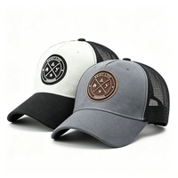 Gorra Trucker Unisex de 5 Paneles con Malla de Gamuza en la Parte Trasera, Logotipo Bordado en 3D, Casual, Ajustable, Estilo Vintage