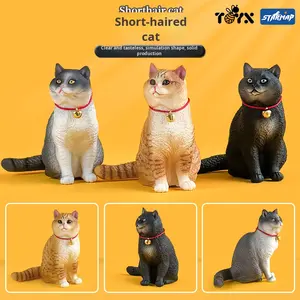 Conjunto de modelo de <span class=keywords><strong>gato</strong></span> realista de PVC, <span class=keywords><strong>gato</strong></span> <span class=keywords><strong>atigrado</strong></span> amarillo <span class=keywords><strong>y</strong></span> figuritas de gatito <span class=keywords><strong>blanco</strong></span> <span class=keywords><strong>y</strong></span> negro, juguetes congelados para niños <span class=keywords><strong>y</strong></span> niñas - Product Image 5