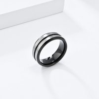 TG 8mm Carbure De Tungstène Classique Bague De Mariage Noir Argent Unique Encoche Brossé Haute Qualité Confortable Bande Intérieure Bijoux Pour Hommes