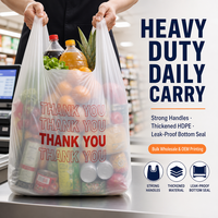 Sacs en plastique à poignées pour courses et emballage alimentaire, type T-shirt, en promotion – Merci pour votre commande
