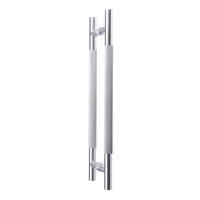 Poignée de porte de bureau double face en acier inoxydable SUS304, à motif diamant, pour porte en verre, installation facile