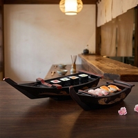 Plateau de service transparent pour sushis, style japonais, en plastique transparent, pour restaurant, plateau de présentation alimentaire, design moderne, vente en gros