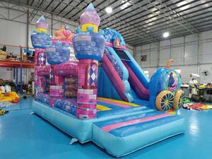 Castillo de salto inflable de tamaño personalizado de alta calidad Princess Pumpkin Coach | Casa de rebote y equipo de parque de trampolín con soplador - Product Image 2