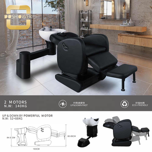 Unidad de Lavado de Cabello Negra Completamente <span class=keywords><strong>Reclinable</strong></span> con Estación de Lavado Eléctrica 180 °   Sillón de Lavado de Cabello Automático con Rotación - Product Image 5