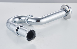 Accessoires de salle de bain : Siphon de <span class=keywords><strong>lavabo</strong></span> en laiton chromé G1-1/2 " avec bouteille de vidage en forme de P pour <span class=keywords><strong>lavabo</strong></span> - Product Image 2
