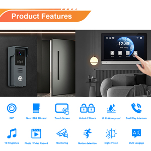 <span class=keywords><strong>Interphone</strong></span> vidéo IP <span class=keywords><strong>moderne</strong></span> avec écran tactile IPS 7 pouces, multilingue, HD 1024*600, étanche - Product Image 5