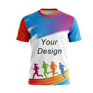 Custom Unisex Running T-Shirt Sublimated Gradient Color Crew Neck Short Sleeve Moisture Wicking Polyester Sport Top - Product Image 2