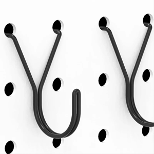 ตะขอแขวนเพ็กบอร์ดแบบ J จำนวน 40 ชิ้น สีดำ ตะขอและรางสำหรับติดเพ็กบอร์ด ผลิตในเวียดนาม วัสดุเหล็ก สไตล์อินดัสเทรียล มีหลายขนาดและรูปทรง - Product Image 1