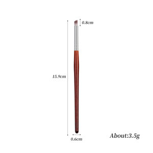 Set de Pinceles para Degradado Ombre en Arte de Uñas, Pincel de Punteado con Punta Angulada, Mango de Madera Roja, Herramienta para Mezclar Esmalte de Gel UV, <span class=keywords><strong>Manicura</strong></span> DIY - Product Image 2
