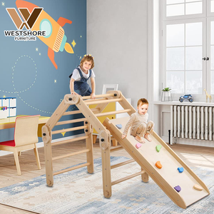 Piklers pieghevoli Triangle Climber con rampa Pickler in legno triangolo e scivolo reversibile per giocattoli da <span class=keywords><strong>arrampicata</strong></span> Montessori interni - Product Image 1