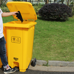 <span class=keywords><strong>Bidone</strong></span> della Spazzatura Rettangolare da <span class=keywords><strong>120</strong></span> <span class=keywords><strong>Litri</strong></span> in HDPE con Pedale e Coperchio Standard EN840, Contenitore per Rifiuti da Esterno - Product Image 5