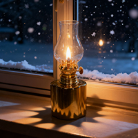 Lampe à huile en céramique de style vintage, lanterne de table plaquée or et argent, lumière décorative pour la maison, décoration de Noël
