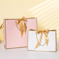 Poignées en papier coton personnalisées avec Logo pour invités de mariage, Mini vin pour petites entreprises, sacs cadeaux de noël