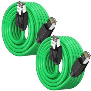 D-sunty SFTP CAT6 Industrial M12 <b>RJ45</b> Male Female 8-Conductor Solid Copper <b>Cable</b> 1Gbps 250MHz Nickel Plated PVC 100m - Product Image 1