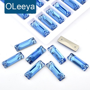 OLeeya Vente en gros de pierres à coudre en verre biseauté 5A, grandes cristaux à dos plat, strass à coudre pour bijoux haut de gamme - Product Image 1