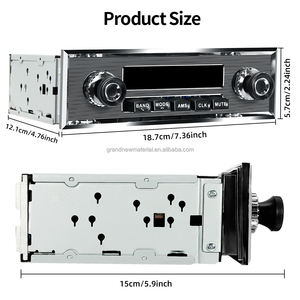 Grandnavi Retro suono autoradio USB BT riproduzione di <span class=keywords><strong>musica</strong></span> 7 colori AUX FM AM RDS unità principale 1Din retrò MP3 - Product Image 2