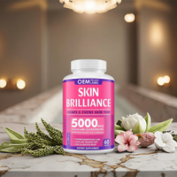 Capsules végétaliennes blanchissantes pour la peau, marque privée OEM, L-Glutathion, Vitamine, 60 unités, Complément alimentaire de qualité alimentaire