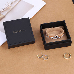 Boîte à bijoux personnalisée de luxe en papier noir avec logo, service tout-en-un Boyang - Product Image 4